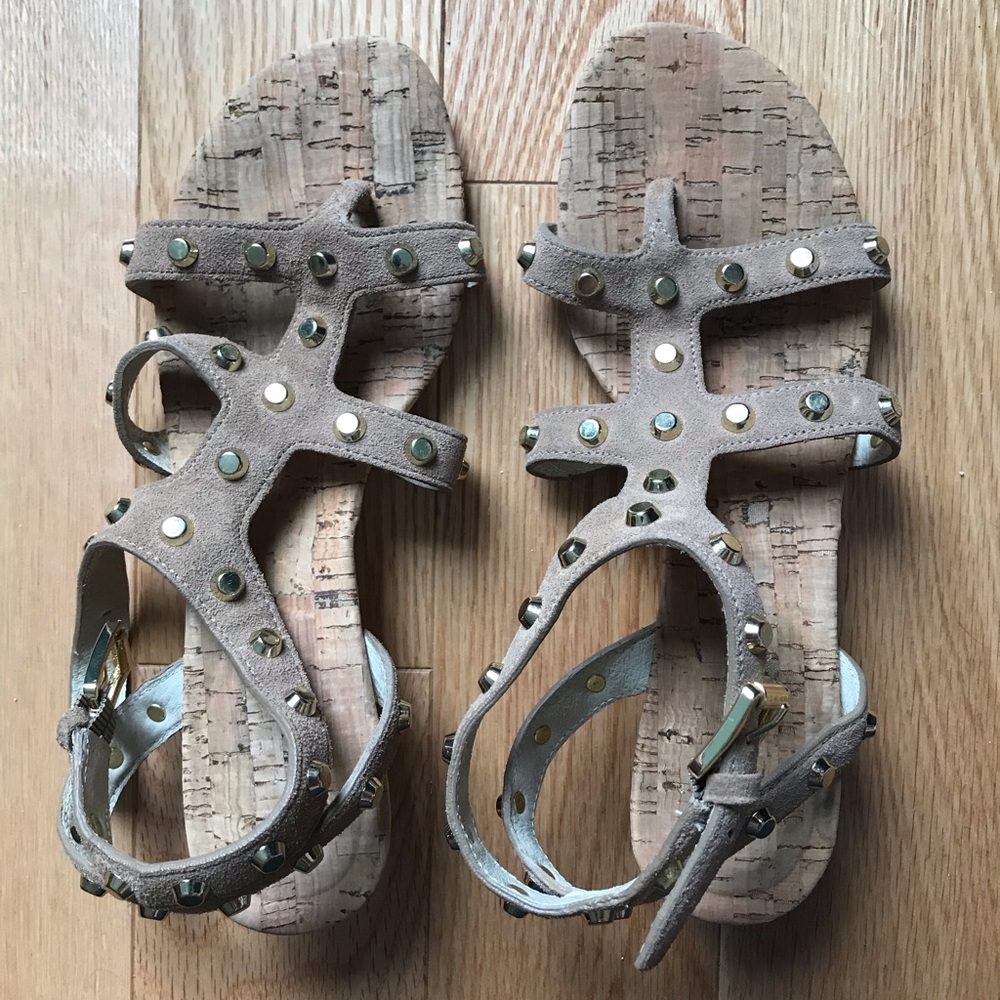 Michael Kors Tan Studded Sandals Size 5.5